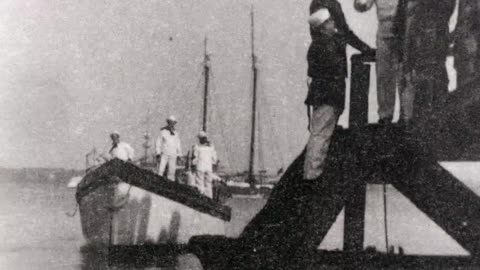 Admiral Dewey Landing At Gibraltar (1899 Original Black & White Film)