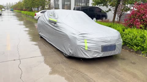 Silver car cover rain waterproof test real shot, better quality: step by step guide