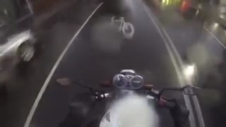 Driver Doesn't Stop After Hitting Motorbike