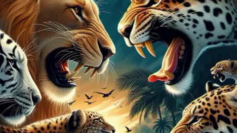 Animals war in the jungle