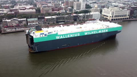 Wallenius Wilhelmsen passes River Street in Savannah, GA. "When is the Future" - VNV Nation