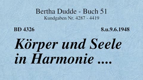 BD 4326 - KÖRPER UND SEELE IN HARMONIE ....