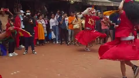 Lakhey Dance in Boudhanath Kathmandu