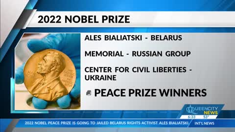 Nobel Peace Prize awarded to activists from Belarus, Russia, Ukraine