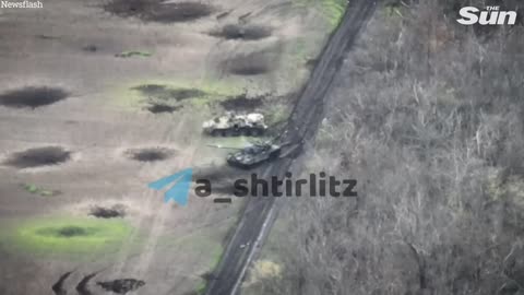 Ukrainian forces destroy Russian tanks and soldiers in huge blast