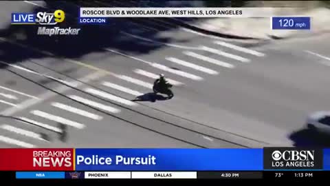 Motorcycle pursuit crash - KCAL