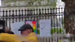 Jana Lunden from 'Natural womens council' outside the Department of Education yesterday