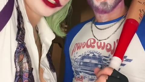 Joker y Harley Quinn 🃏♥️ #halloween #jokerharleyquinn #joker #harleyquinn #halloweenmakeup #makeup