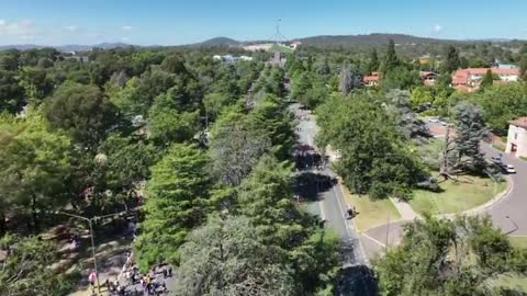Canberra Convoy March to Parliament Protest 2022 Victoria by Drone