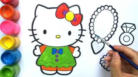 Drawing and Coloring Hello KITTY and Accessories