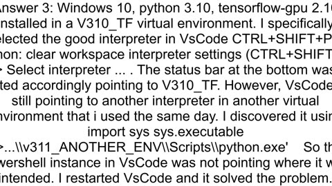 Cannot import tensorflow in vscode