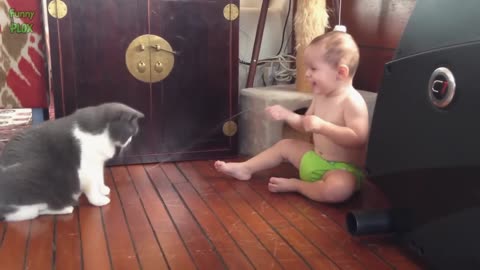 Funny Babies Laughing Hysterically at Cats Compilation