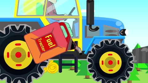 Farm work Combine Harvester and Tractor They work hard Fairy tale about Farmers Bazylland_1080p