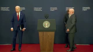 President of Brazil visibly PISSED when lost Biden forgets to shake hands