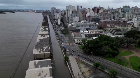 Soccer pitches flooded in Brazil after cyclone