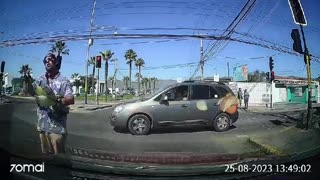 INCIDENTE ENTRE MALABARISTA Y CONDUCTOR DE COLECTIVO EN COQUIMBO