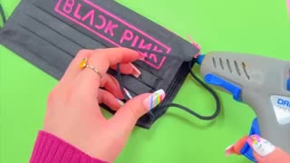 DIY PENCIL CASE FROM MASKS - BLACKPINK SCHOOL CRAFTS - Back To School #shorts #blackpink