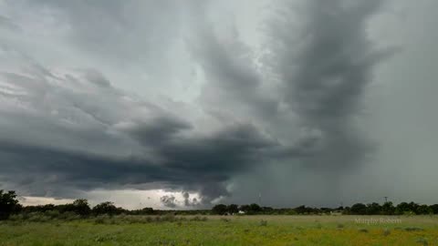 timelapse of a severe thunderstorm near Llano, Texas