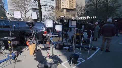 Outside of the Criminal Court house in Lower Manhattan.