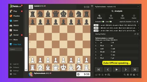 Reviewing a Game Sent by PigTechnoBlade on Chess.com
