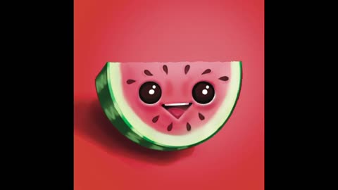 Cute Watermelon friend Timelapse painting