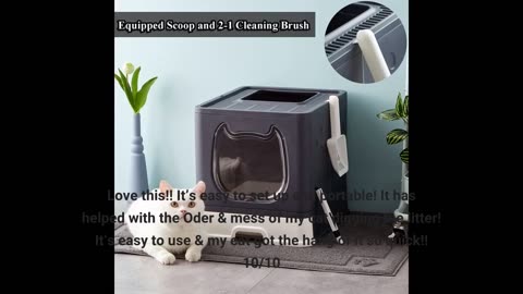 Pawsayes Foldable #Cat #Litter Box with Lid -Overview