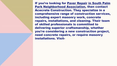 Best Paver Repair in South Palm Park Neighborhood Association