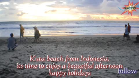 vacation to a beautiful beach. kuta beach bali indonesia