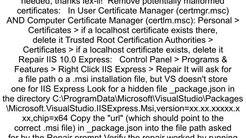 Setting up SSL certificate in Visual Studio