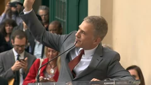 Oscar-winning actor Christoph Waltz gets a star on the Hollywood Walk of Fame