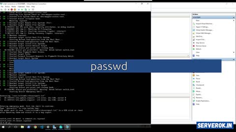 How to reset root password of CentOS 7 server using console