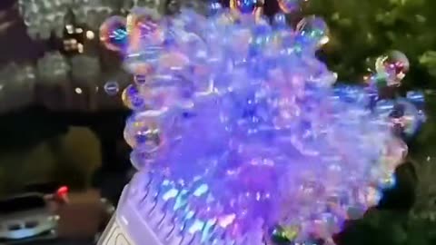 Bubble Machine Gun, Purple Bubble Gun with Lights