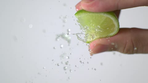 Squeezing a lemon in slow motion