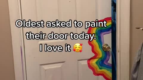 Oldest asked to paint their door today.I love it