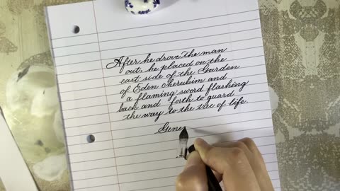 Calligraphy Copperplate Handwriting Gen 3:24
