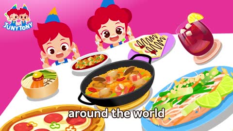 Food Trip Around the World _ Are You Hungry_ _ World Song for Kids _ Let's Eat Yummy Food _ JunyTony