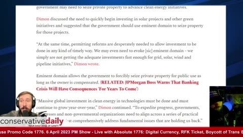 Conservative Daily: Government Seizure of Private Property for Clean Energy? With Absolute1776