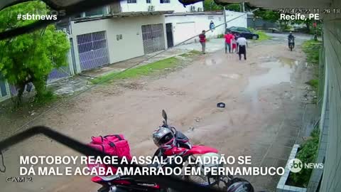 Motoboy reage a assalto e ladrão se dá mal em Pernambuco