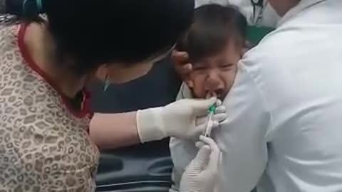 Little girl swallowed coin