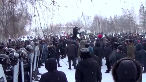 Graphic police footage of Kazakh unrest