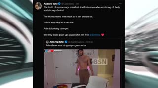 Andrew Tate Responds Adin Ross Body Transformation