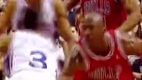 Allen Iverson crossing Michael Jordan