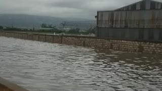 Heavy flooding after rain.