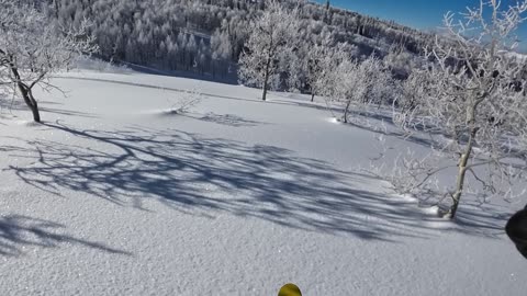 3/2 start of a beautiful day of powder village