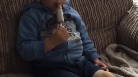 2 year old fights sleep to eat ice cream