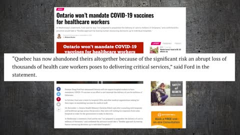 Ontario won’t mandate COVID-19 vaccines for healthcare workers