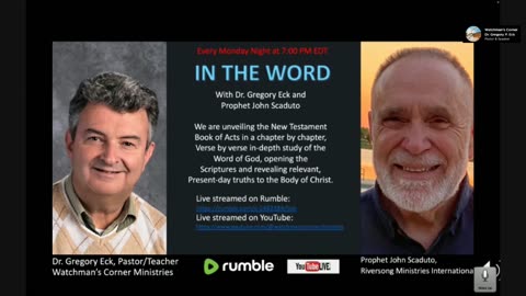 In The Word with Dr. Gregory Eck and Prophet John Scaduto