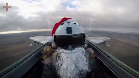 Ukrainian Pilot Wearing Beard And Santa Hat Launches Missiles At Russian Invaders