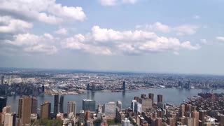 View taken by drone from the roof of a building