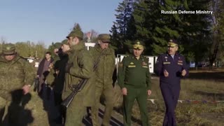 Russian defence minister inspects reservists training
